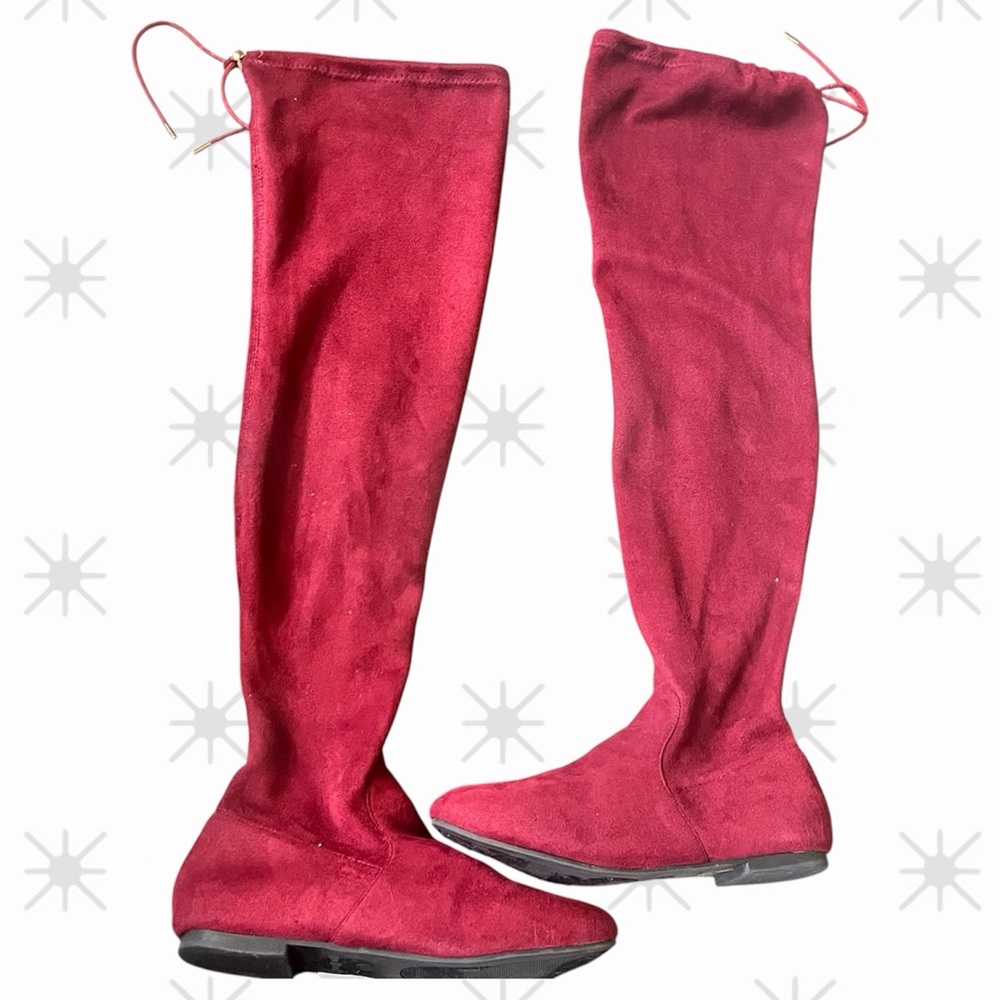 Nature Breeze Burgundy Over-the-Knee Boots